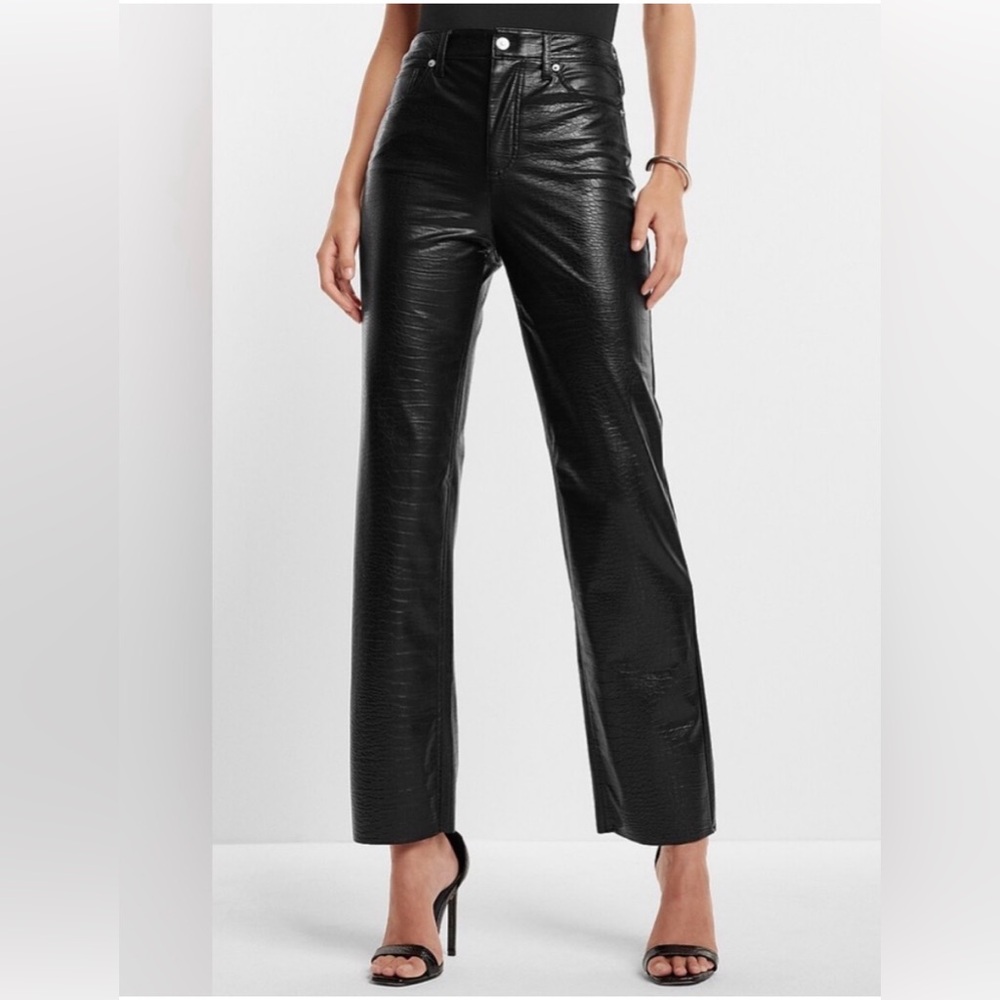 NWT Express Modern Straight Super High rise faux leather pants size 2S